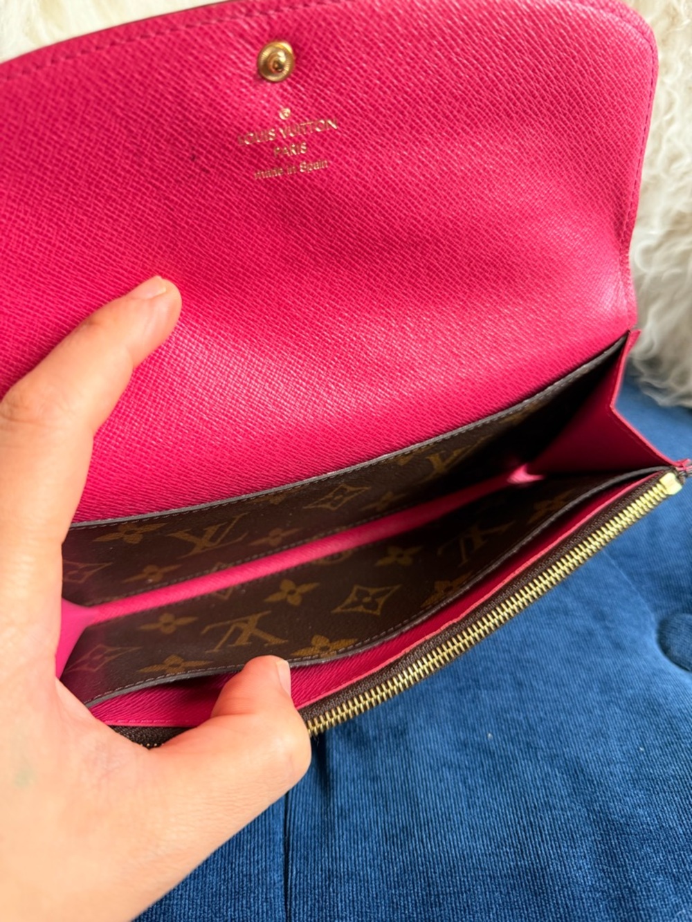 Louis Vuitton Monogram Canvas Continental Wallet with Red Snap - Picture 8 of 8